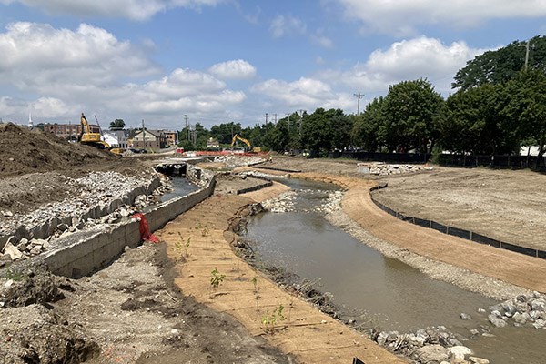 Stream daylighting for Walled Lake Branch of the Rouge River