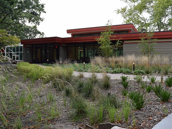 Aerial view of a landscape design labeled ‘Ultimate Plant Communities,’ featuring planned vegetation-community zones.