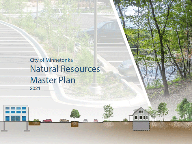 Cover image of a Natural Resources Master Plan showing images of urban landscapes.