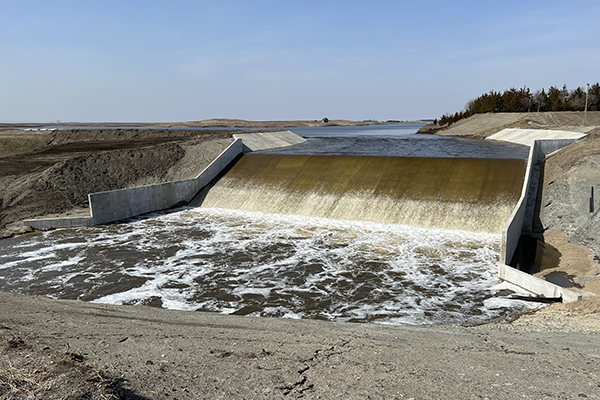 Primary spillway at Elm Lake Dam.