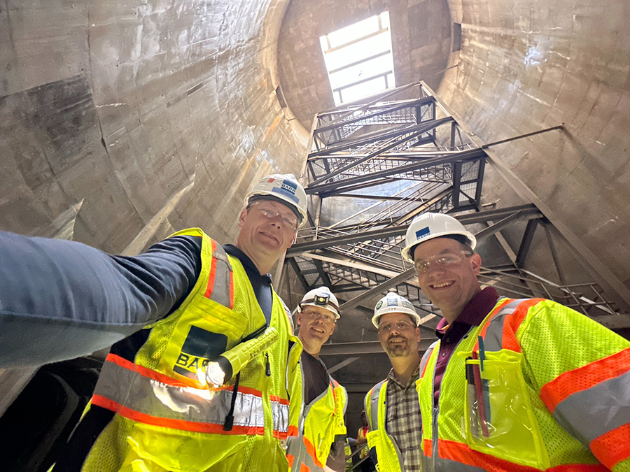 Shortly after completion, Barr’s Joel Swenson, Cordelle Thomasma, Joe Welna, and Mike Haggerty toured the award-winning I-35W Stormwater Storage Facility, which Barr designed in collaboration with TKDA and Brierley Associates for the Minnesota Department of Transportation (MnDOT).